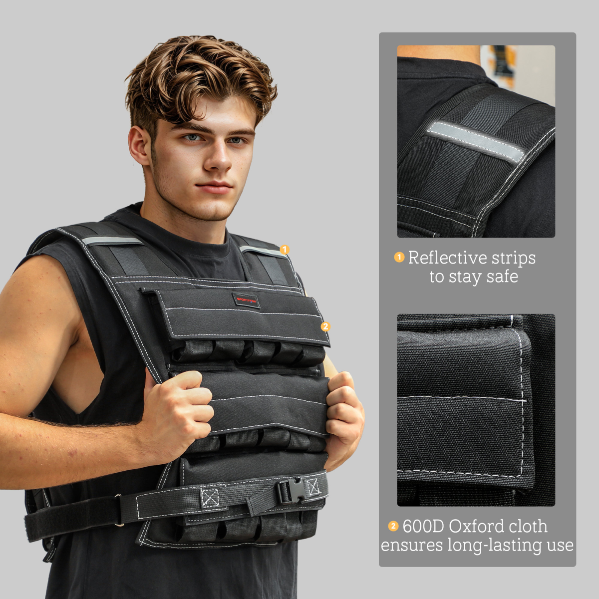 SPORTNOW 30kg Adjustable Weighted Vest with 30 Removable Weights