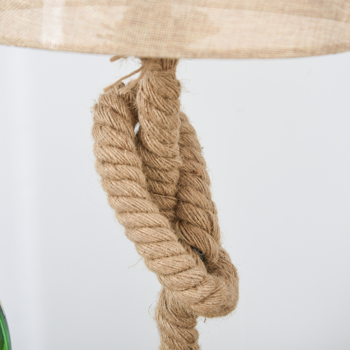 Beige Hemp Rope Table Lamp with Linen Shade, Nautical-Inspired, British Standard Plug, E27 Bulb Required, HOMCOM