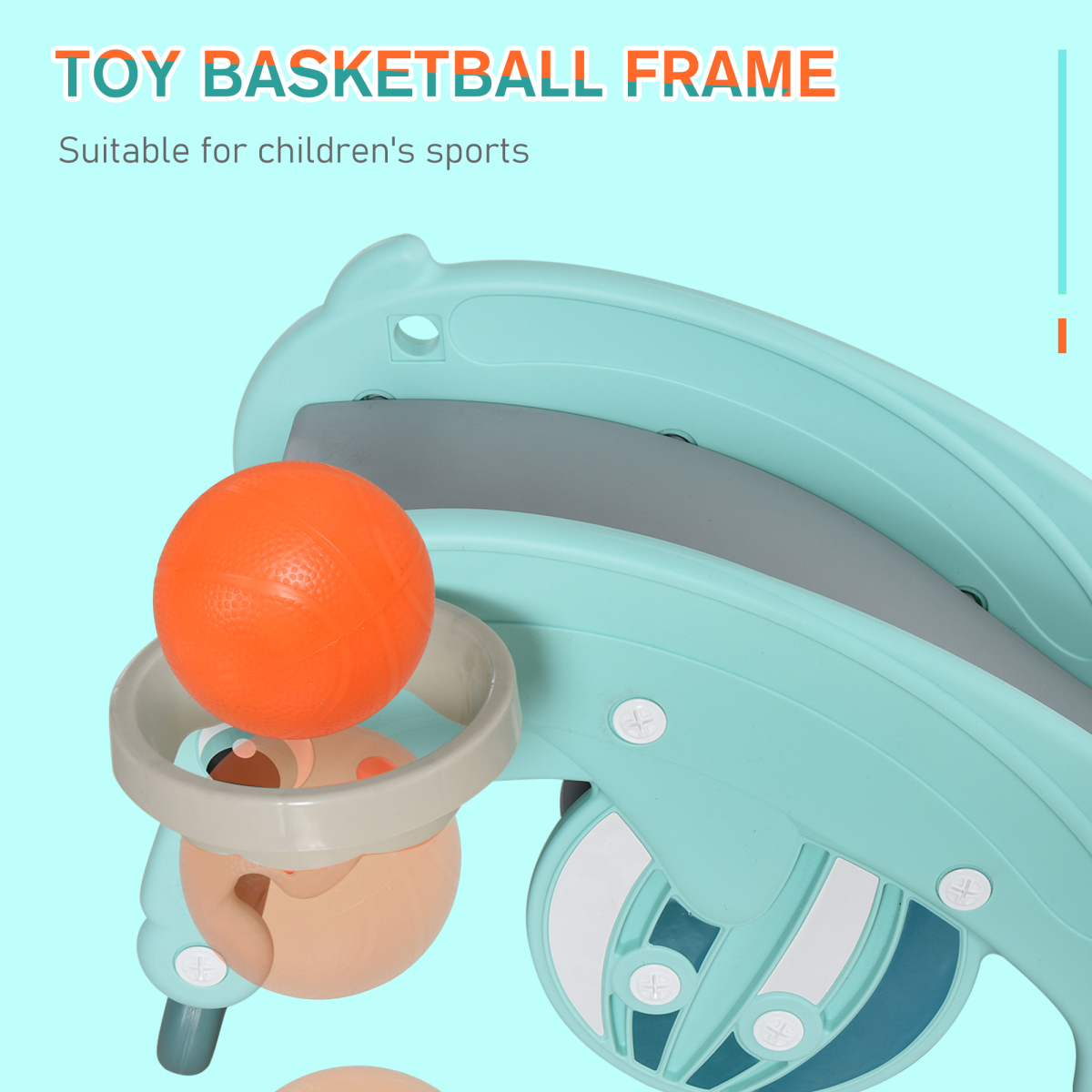 3-in-1 Children’s Rocking Horse, Slide and Basketball Hoop, Portable Indoor and Outdoor Toy