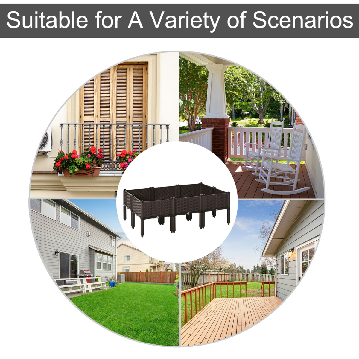 Outsunny 6-Piece Stackable Raised Garden Bed with Drainage Holes
