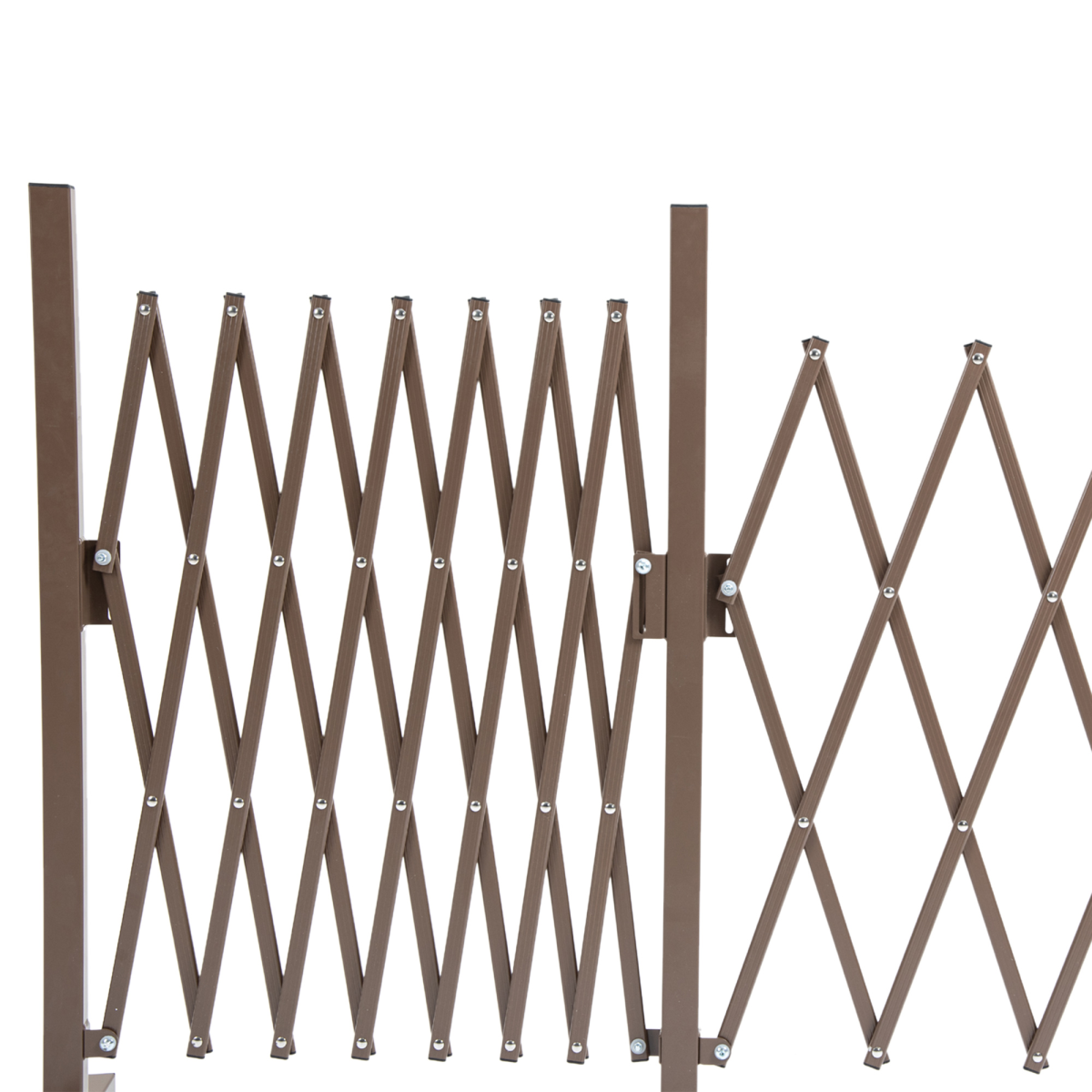 Outsunny Foldable Garden Screen Panel, Scissor Lattice Garden Fence, Aluminium Alloy and Steel, 103.5 x 405 cm