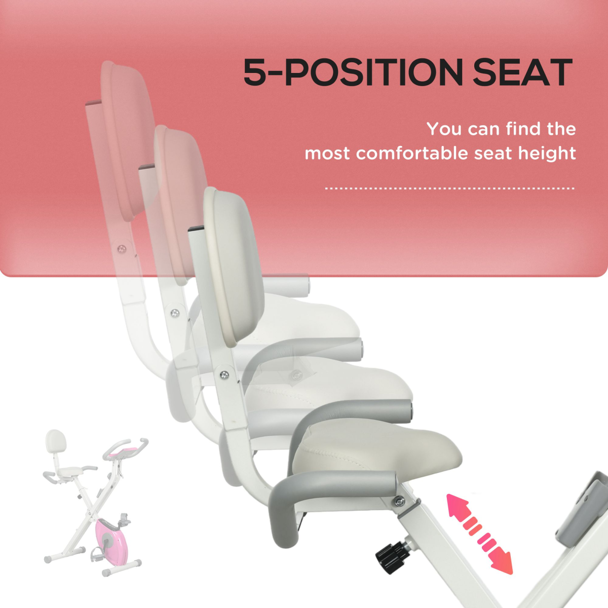HOMCOM Folding Exercise Bike with 8-Level Magnetic Resistance, Adjustable Seat Height and LCD Display