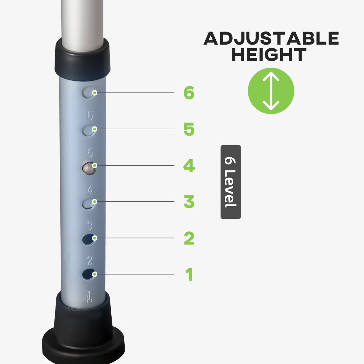 Adjustable Shower Stool for Elderly and Disabled, Six-Level Height Adjustable Bath Seat with Back, Drainage Holes, Aluminium Frame and Anti-Slip Feet