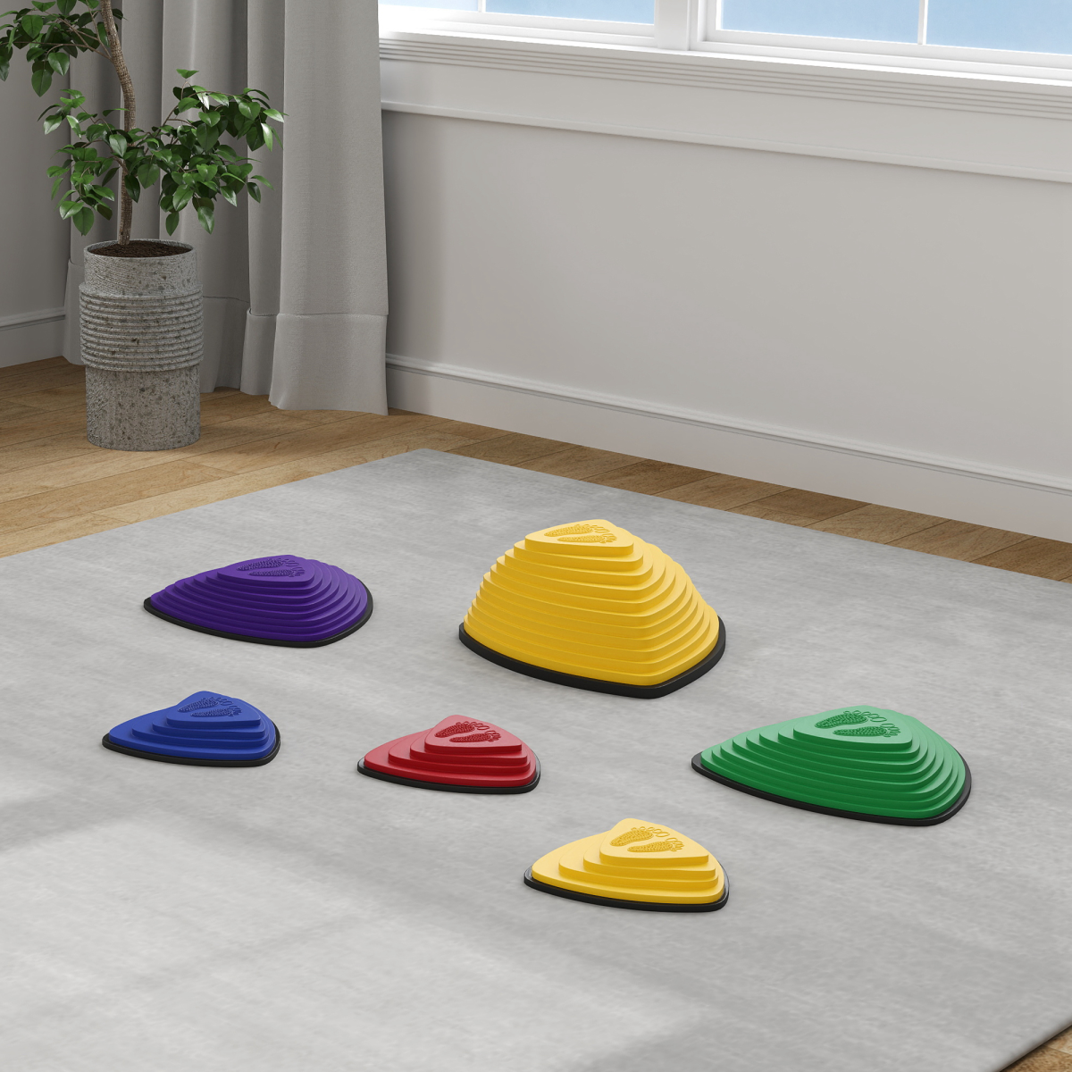 AIYAPLAY 6-Piece Non-Slip Stepping Stones for Kids, Balance Skills