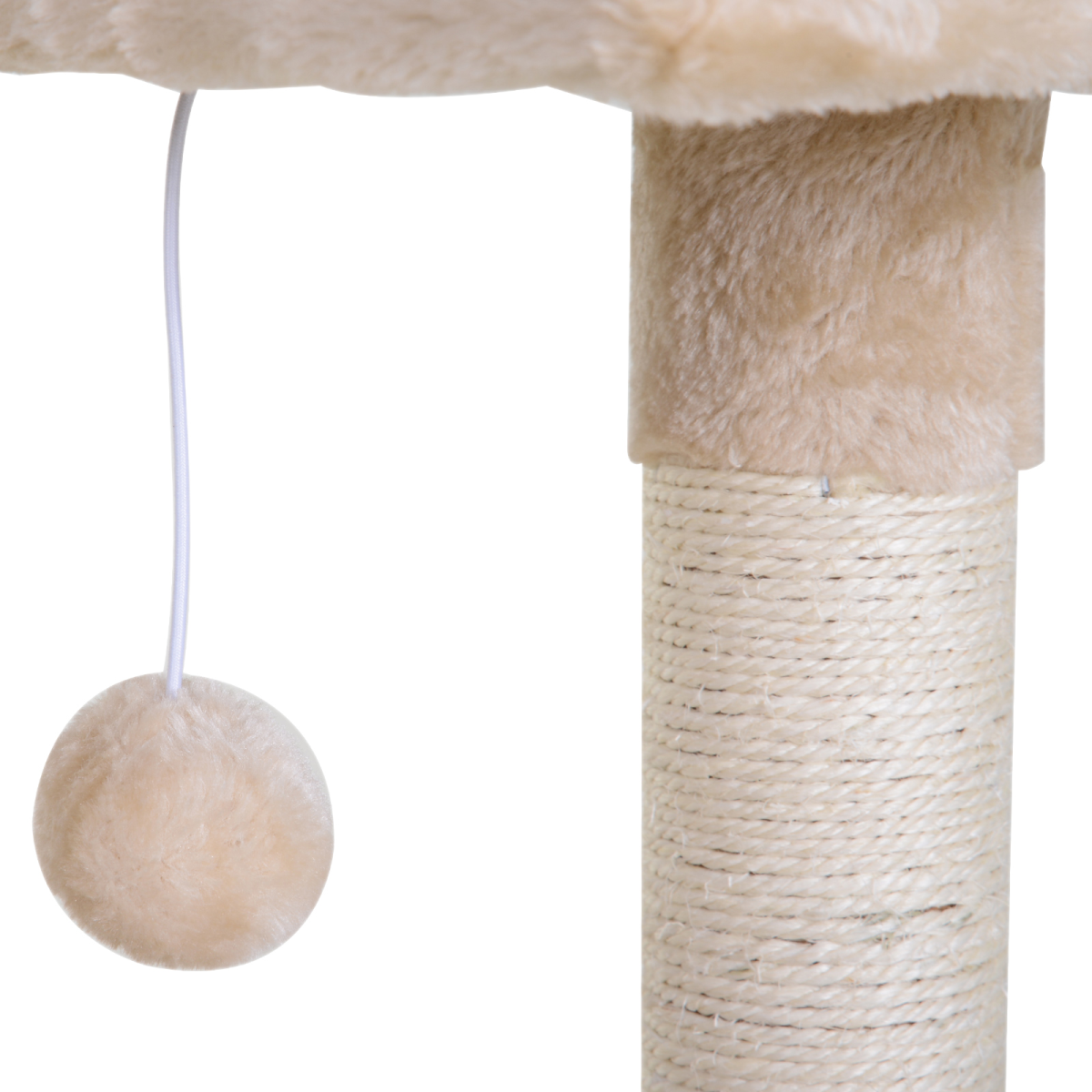 Pawhut Cat Activity Tree Two-Tier Play Tower with Sisal Scratching Posts, Hammock and Top Perch