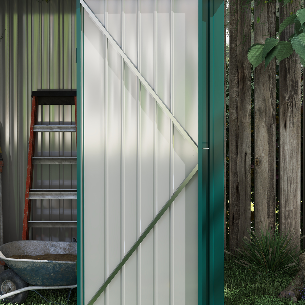 Outsunny Outdoor Storage Shed Steel Garden Shed w/ Lockable Door for Garden