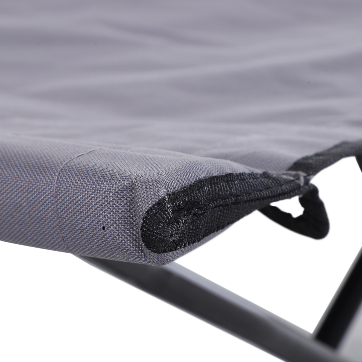 Outsunny Double Camping Folding Cot, Portable Outdoor Folding Sunbed with Carry Bag, Grey
