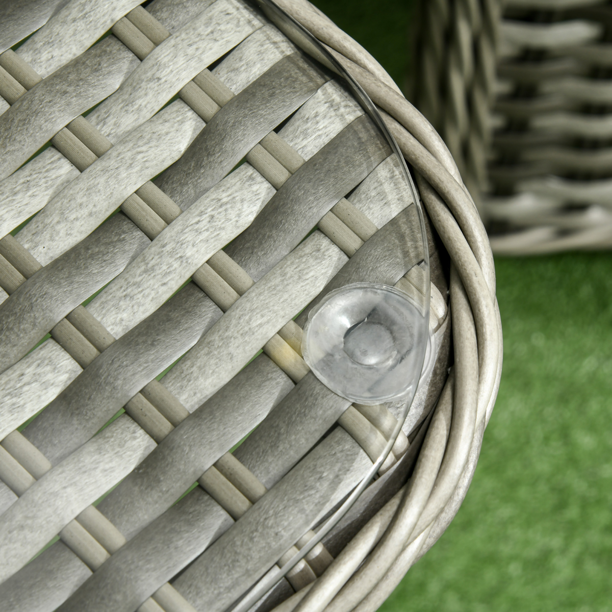 Outsunny 4 Piece Rattan Garden Sofa Set with Glass Top Table