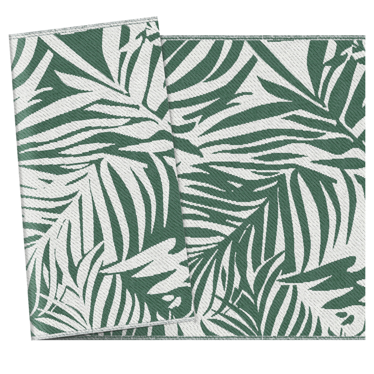 Outsunny Reversible Outdoor Rug 1.5 x 2.4m, Green & White