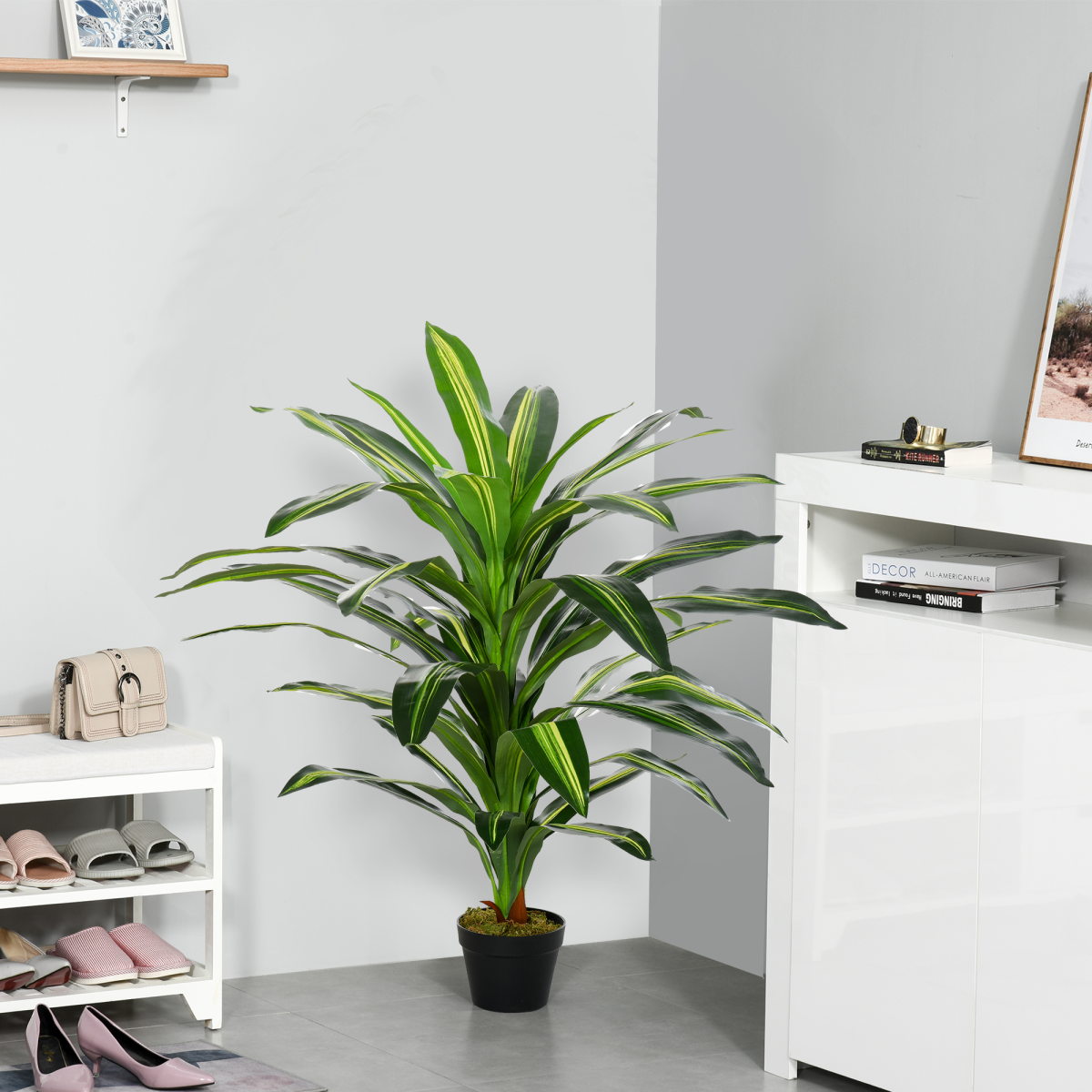 110cm Artificial Dracaena Tree Decorative Plant with 40 Leaves