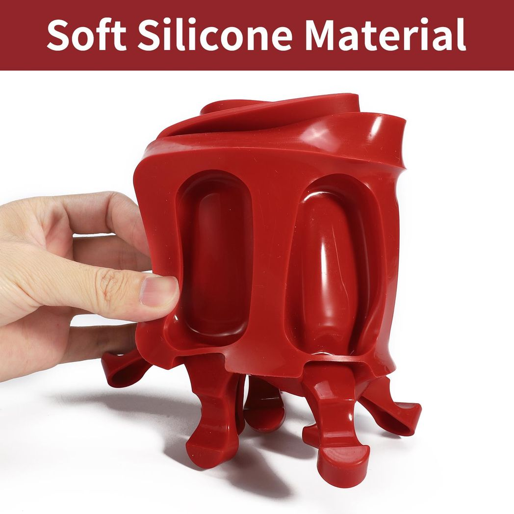 Vinsani 8 Cavity Ice Lolly Maker Silicone Mould with 50 Wooden Sticks