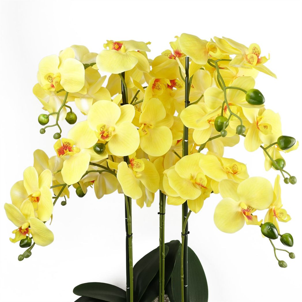 Leaf 60cm Artificial Orchid with Ceramic Planter
