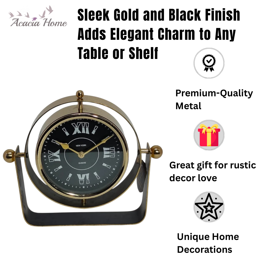 MSL Hand-Finished Table Clock, 1 AA Battery Required