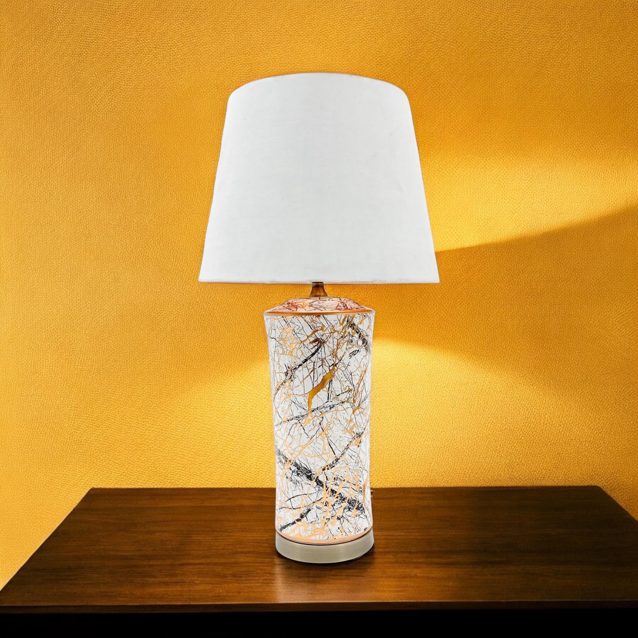 MSL 51cm Traditional Ceramic Table Lamp with Shade and Inline Rocker Switch