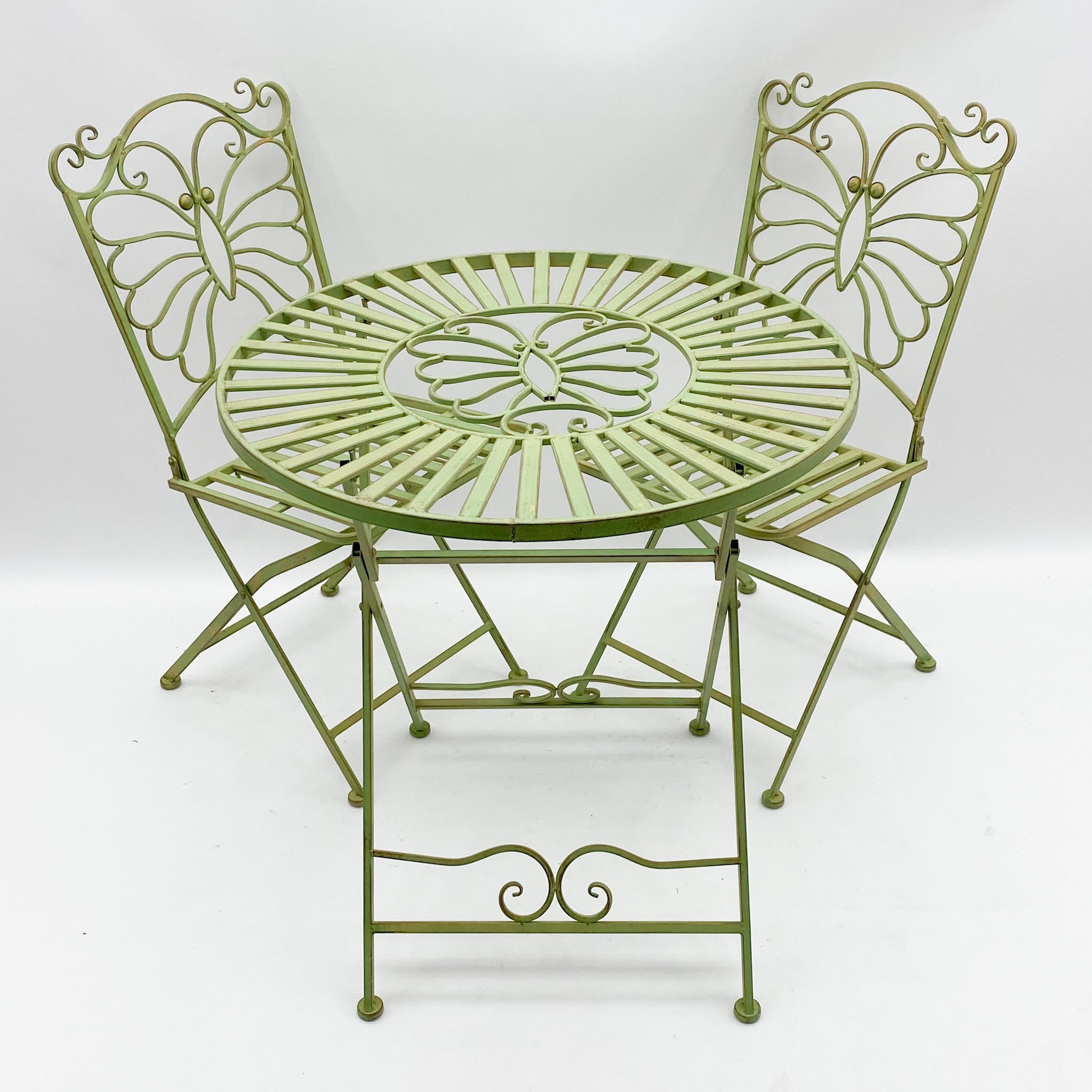 MSL Leaf Green Bistro Set, Sturdy Fold-Away Bistro Set for Storage