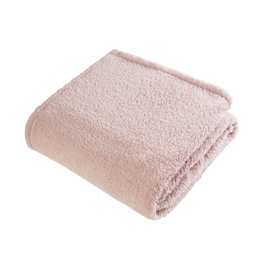 Sleepdown Teddy Fleece Throw Blush 125 x 150cm Super Soft Official Designed Throw