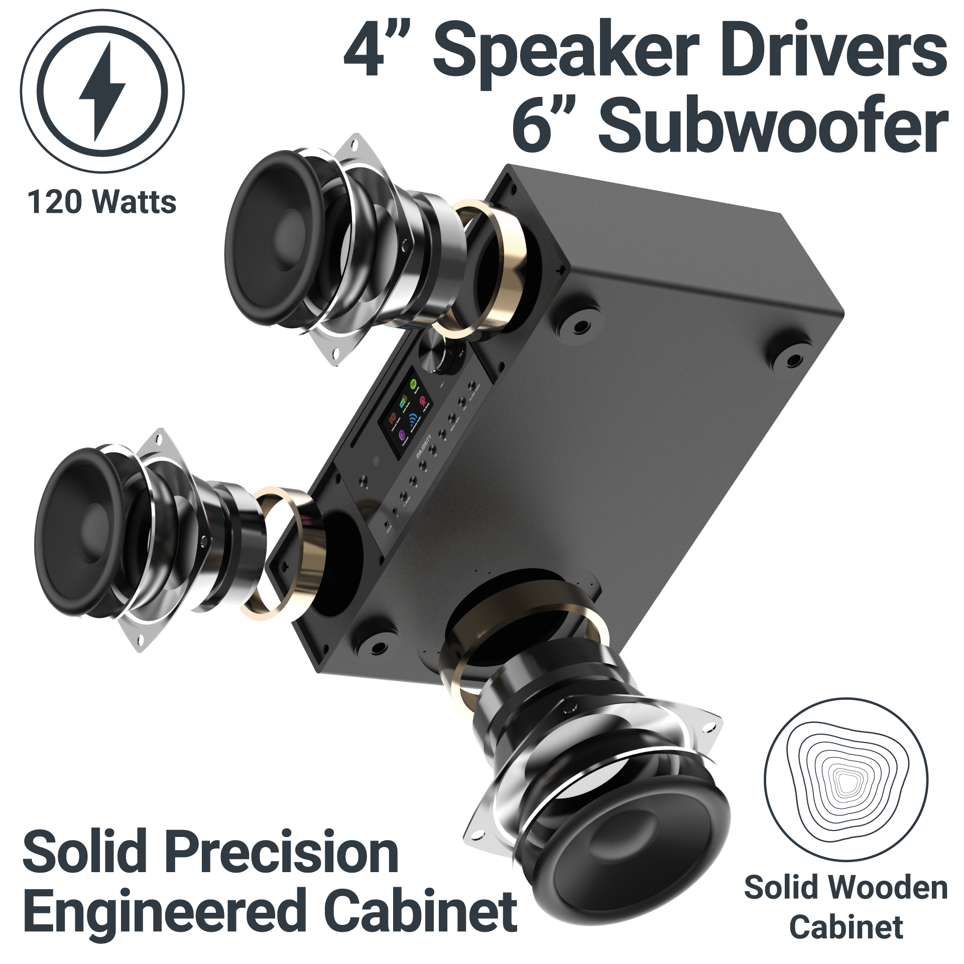 MAJORITY QUADRIGA MUSIC SYSTEM BLACK