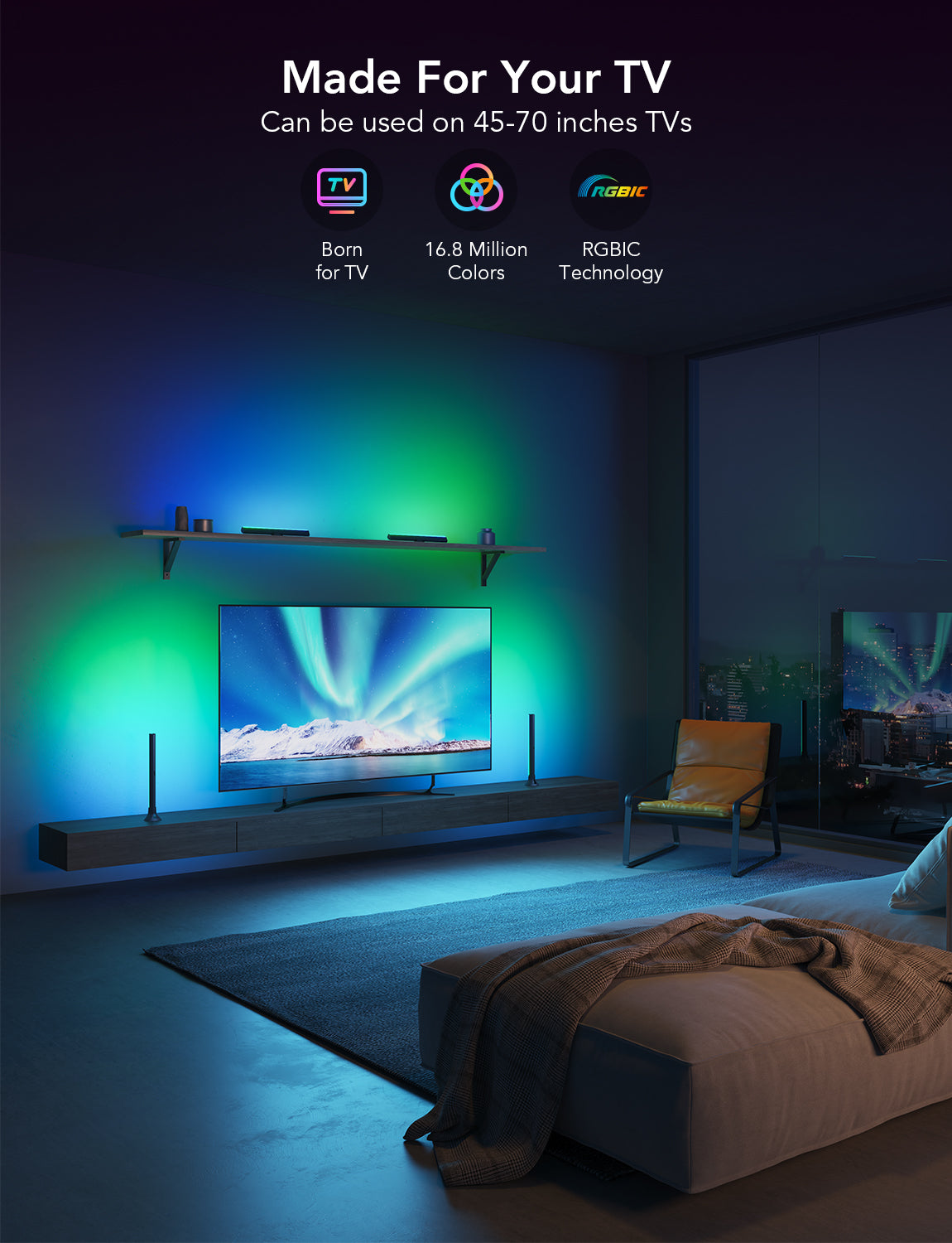 GOVEE RGBIC TV LIGHT BAR 45-70 IN TV