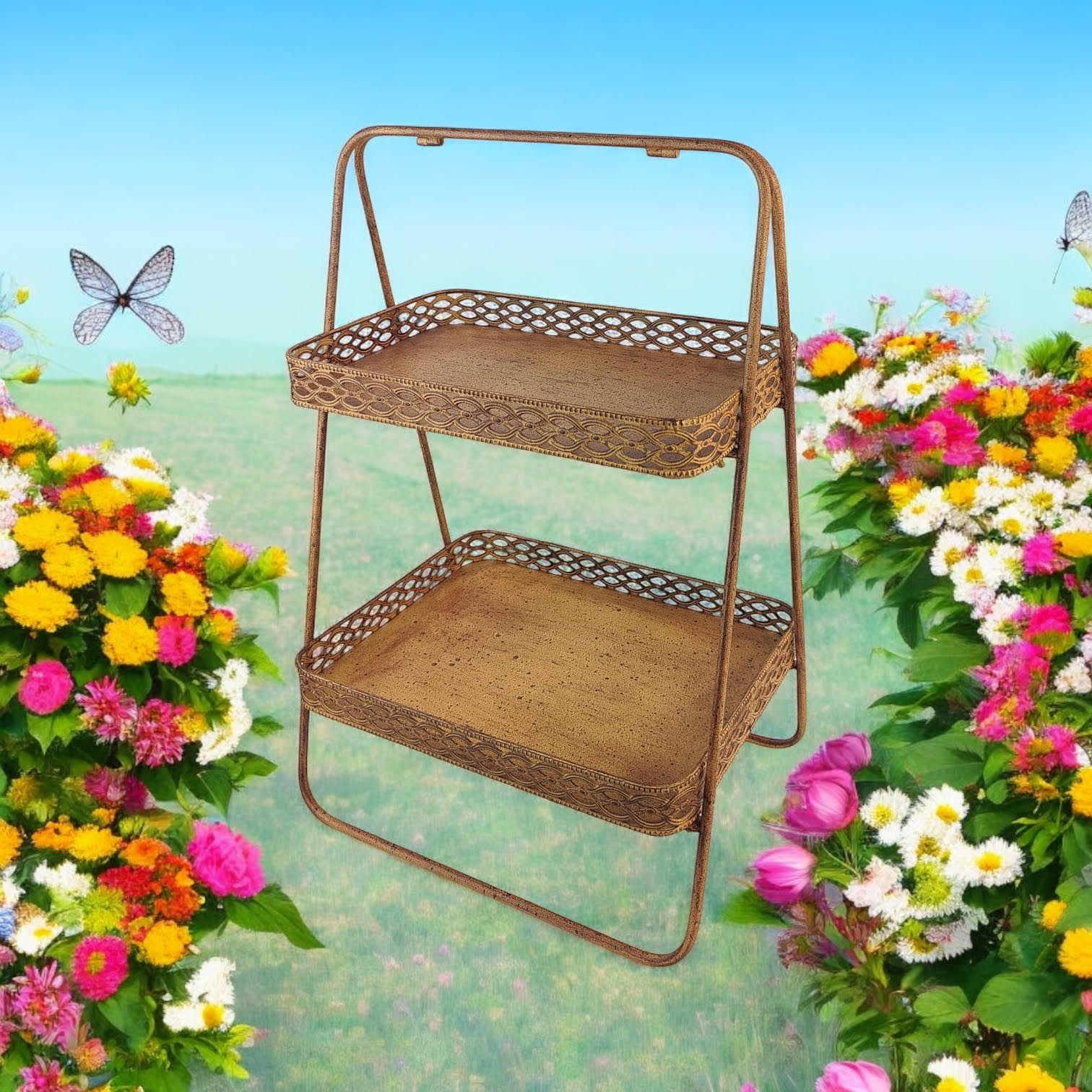 MSL 59cm Rusty Metal Display Shelf