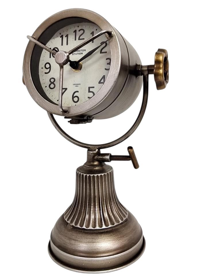 MSL 31cm Table Clock Steampunk Design with Hanging Hook