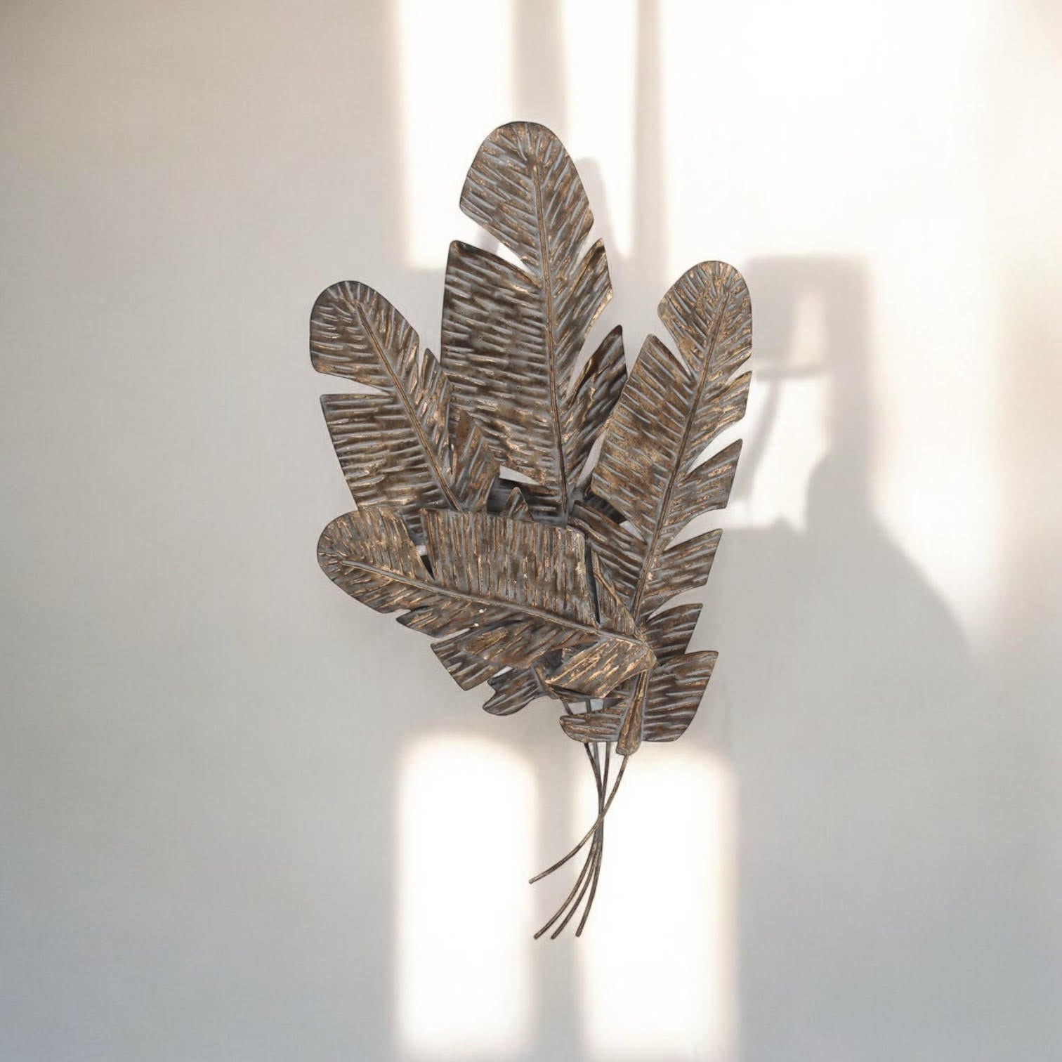 MSL 116cm Metal Feather Wall Decor Easy to Hang