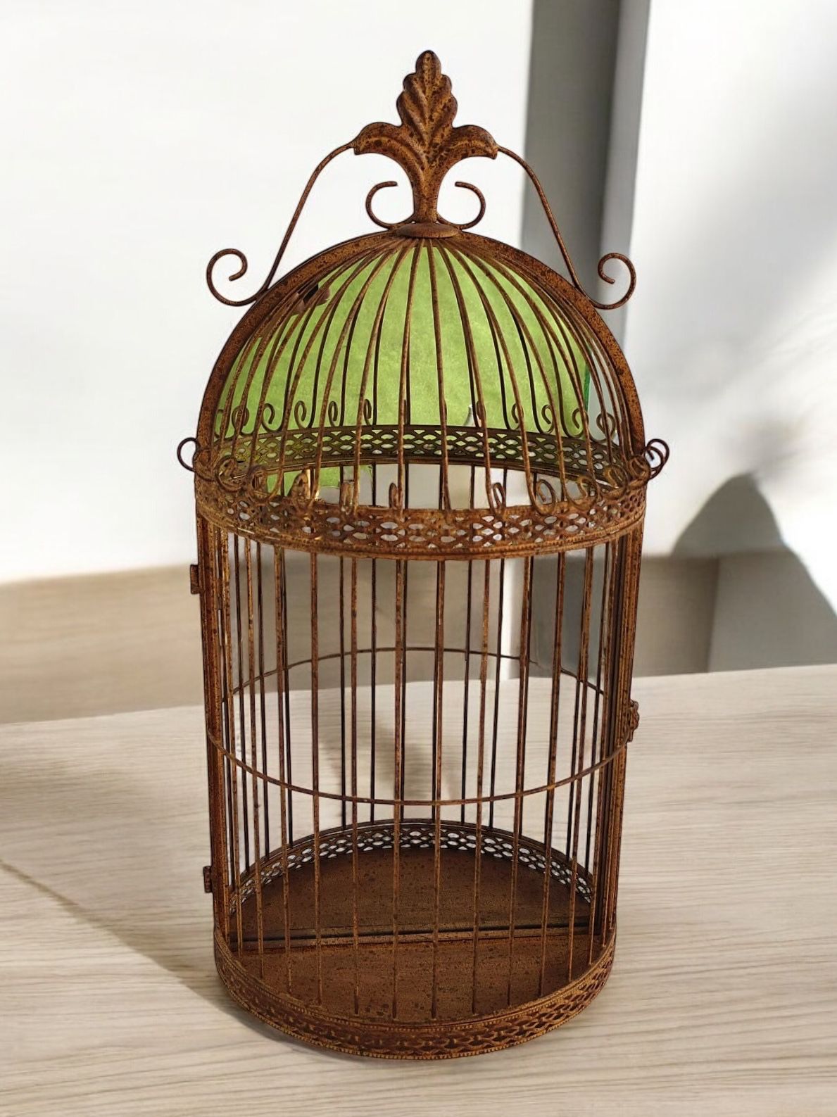 MSL 63cm Rusty Metal Cage Wall Mirror