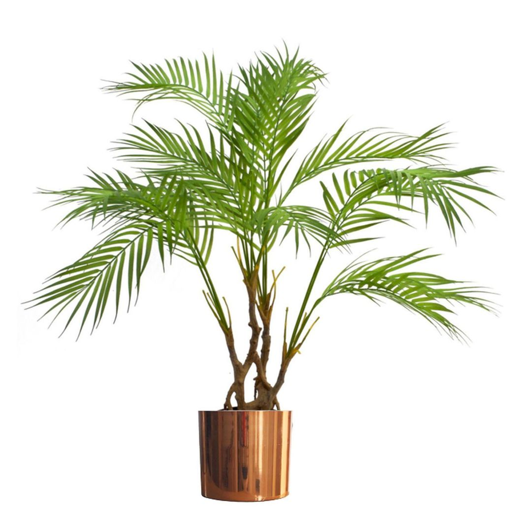 Leaf Handmade Metal Planter Pot with Polished Reflective Finish 20 x 18cm