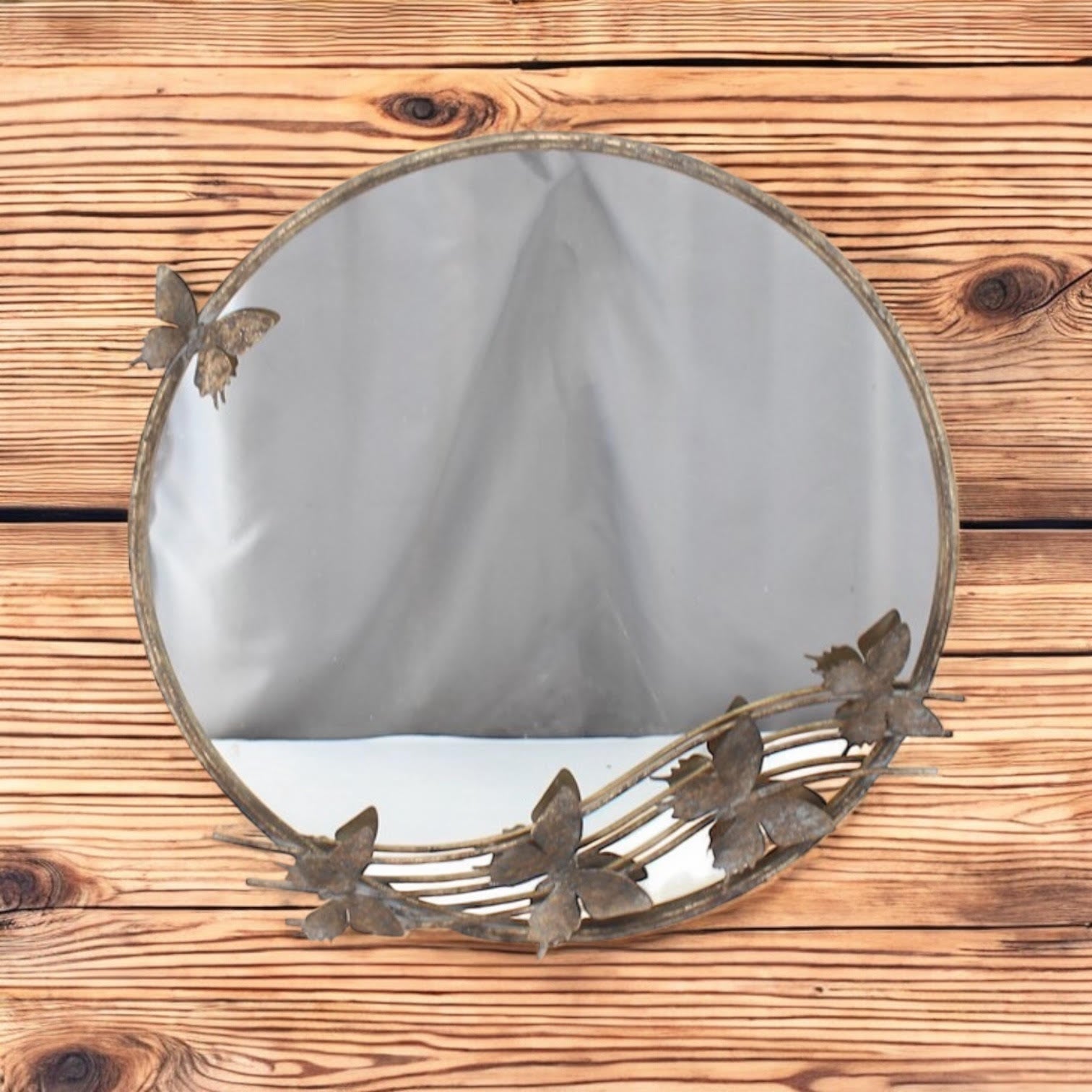 MSL 63cm Round Metal Framed Mirror, Hand Finished, Elegant Design