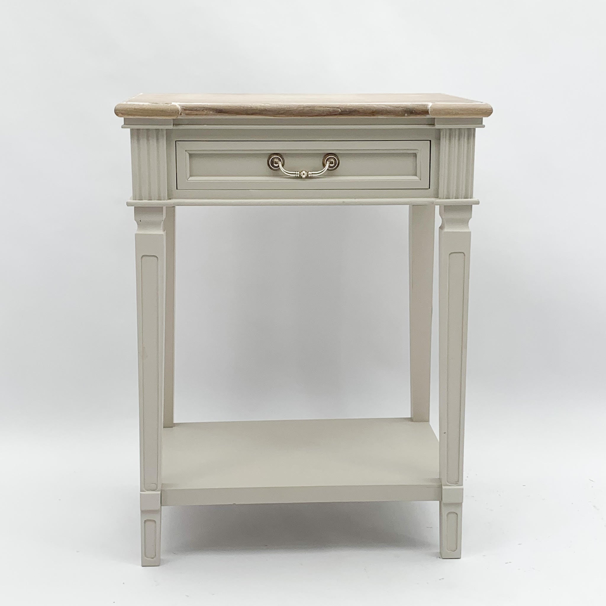 MSL 78cm Wooden 1 Drawer Side Table, Hand Finished, Wooden Top
