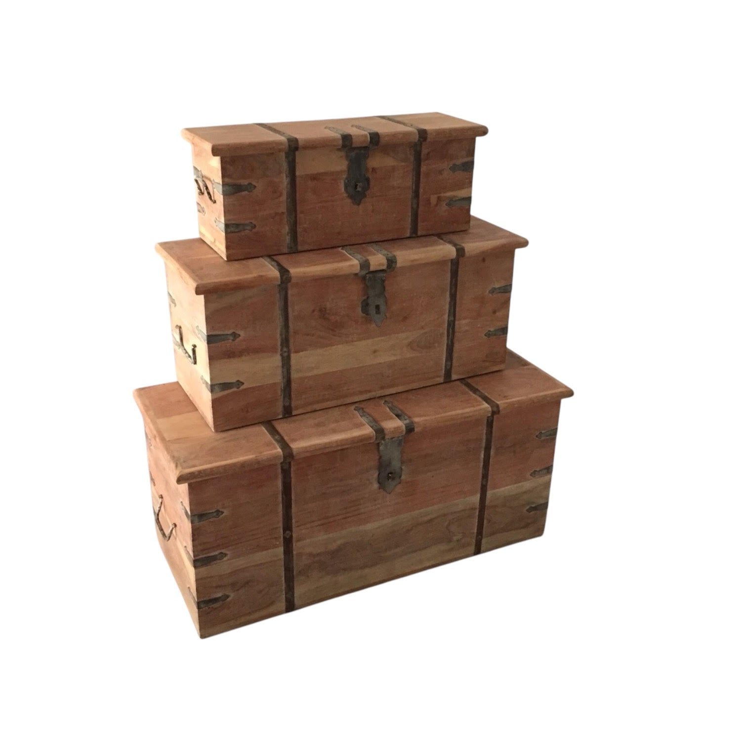 MSL 101CM Set of 3 Wooden Chests