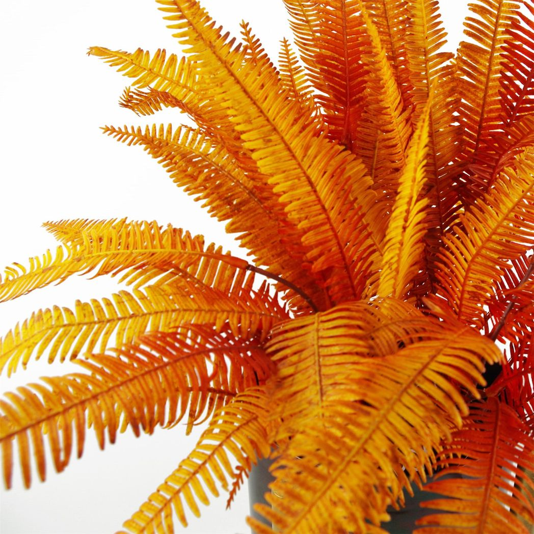 Leaf 55cm Artificial Autumn Fern Bush Plant, Wired Bare Stem, Unpotted