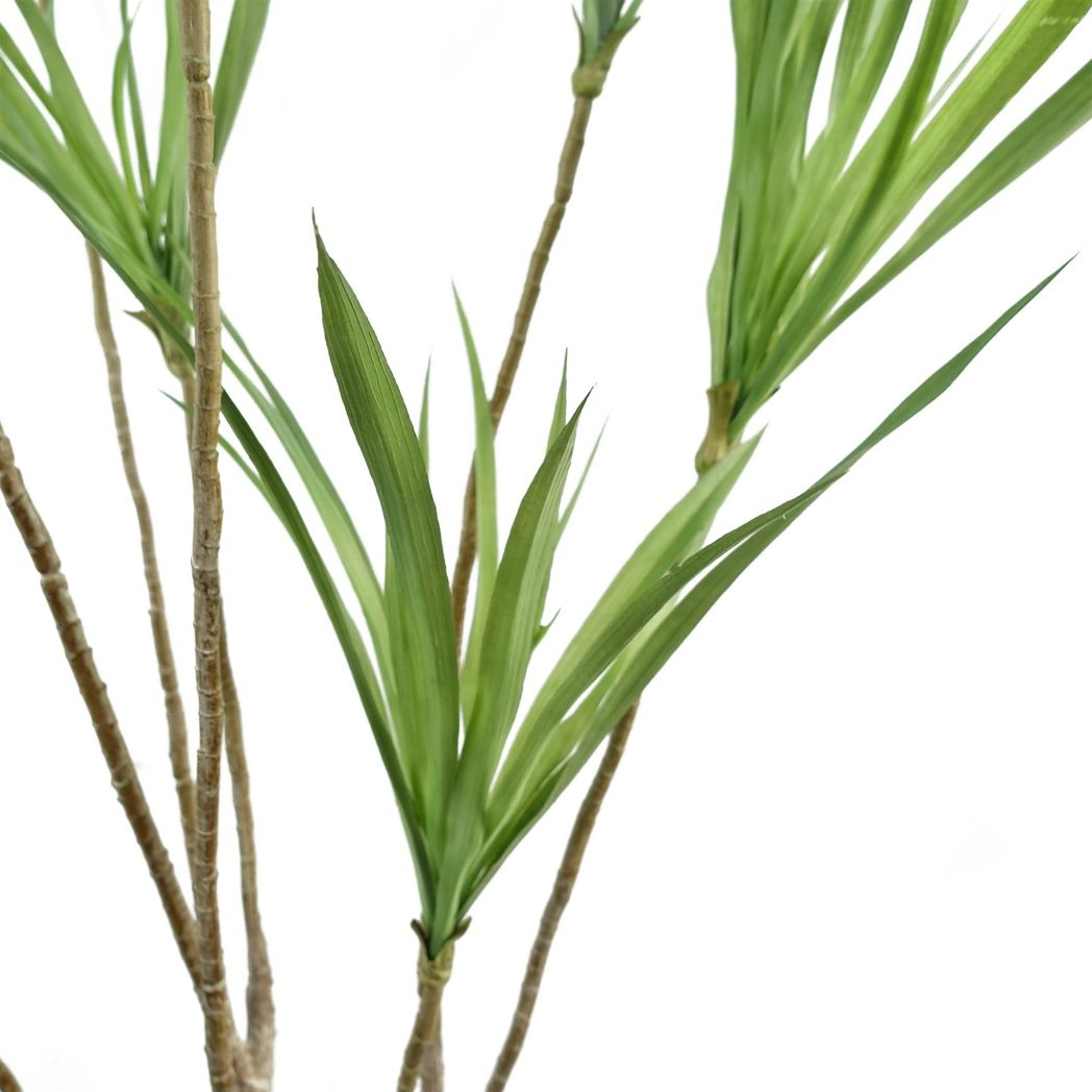 125cm Artificial Dragon Tree Dracaena Plant Natural Look in Weighted Black Pot by Leaf