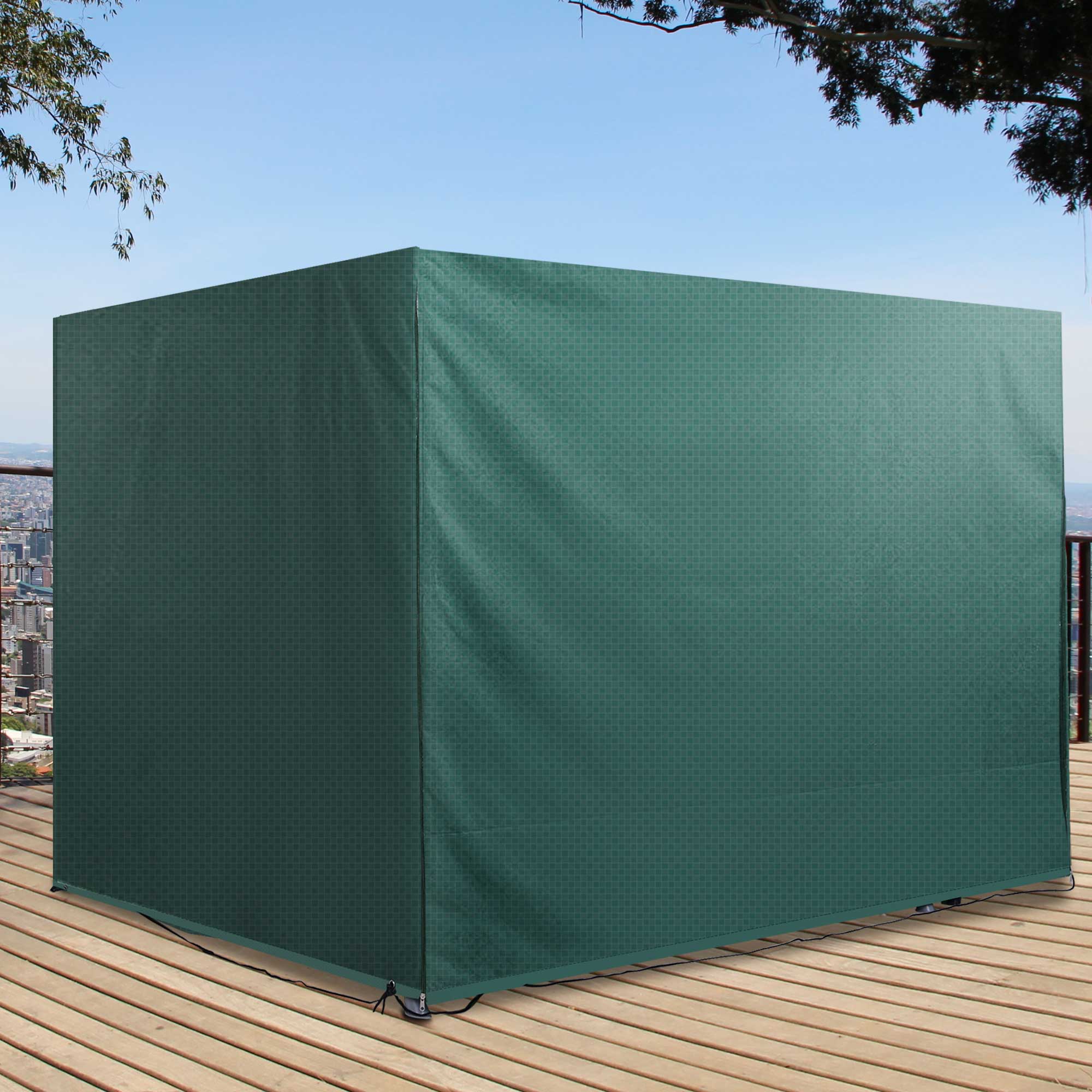 Outsunny Large Outdoor Swing Chair Cover, Heavy-Duty PE, Dark Green, 215 x 155 x 150 cm