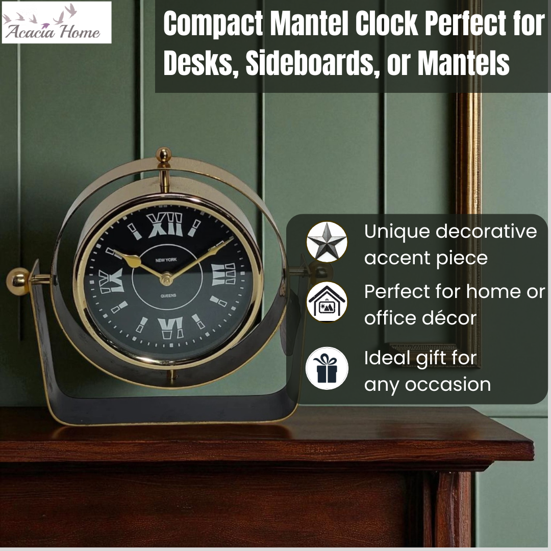 MSL Hand-Finished Table Clock, 1 AA Battery Required