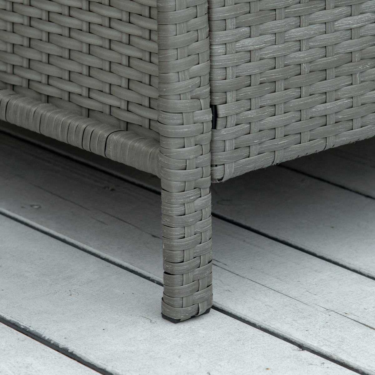 Outsunny Rattan Patio Bistro Set with Cushion Pillow and Coffee Table