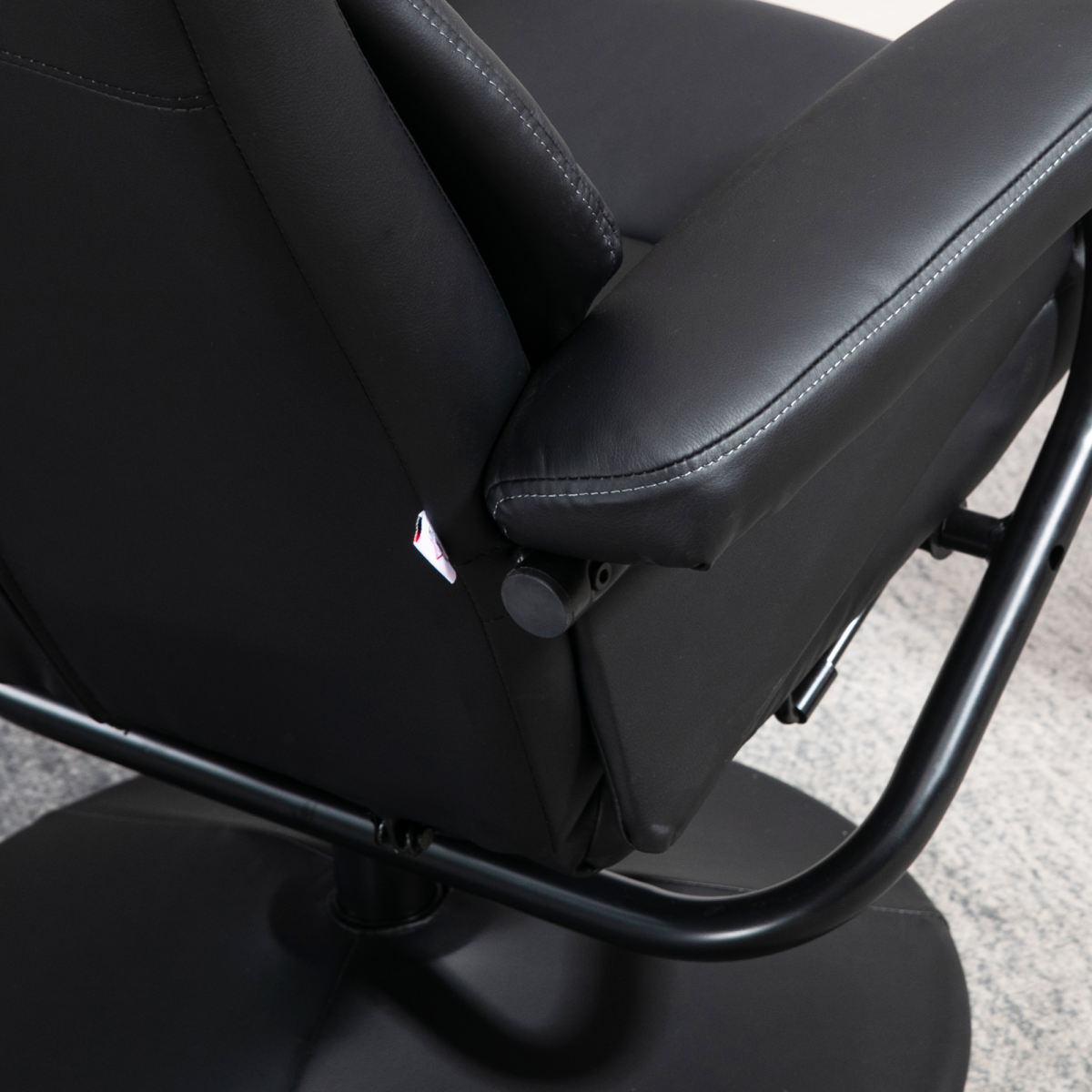 HOMCOM Black PU Leather Swivel Recliner Chair with Ottoman