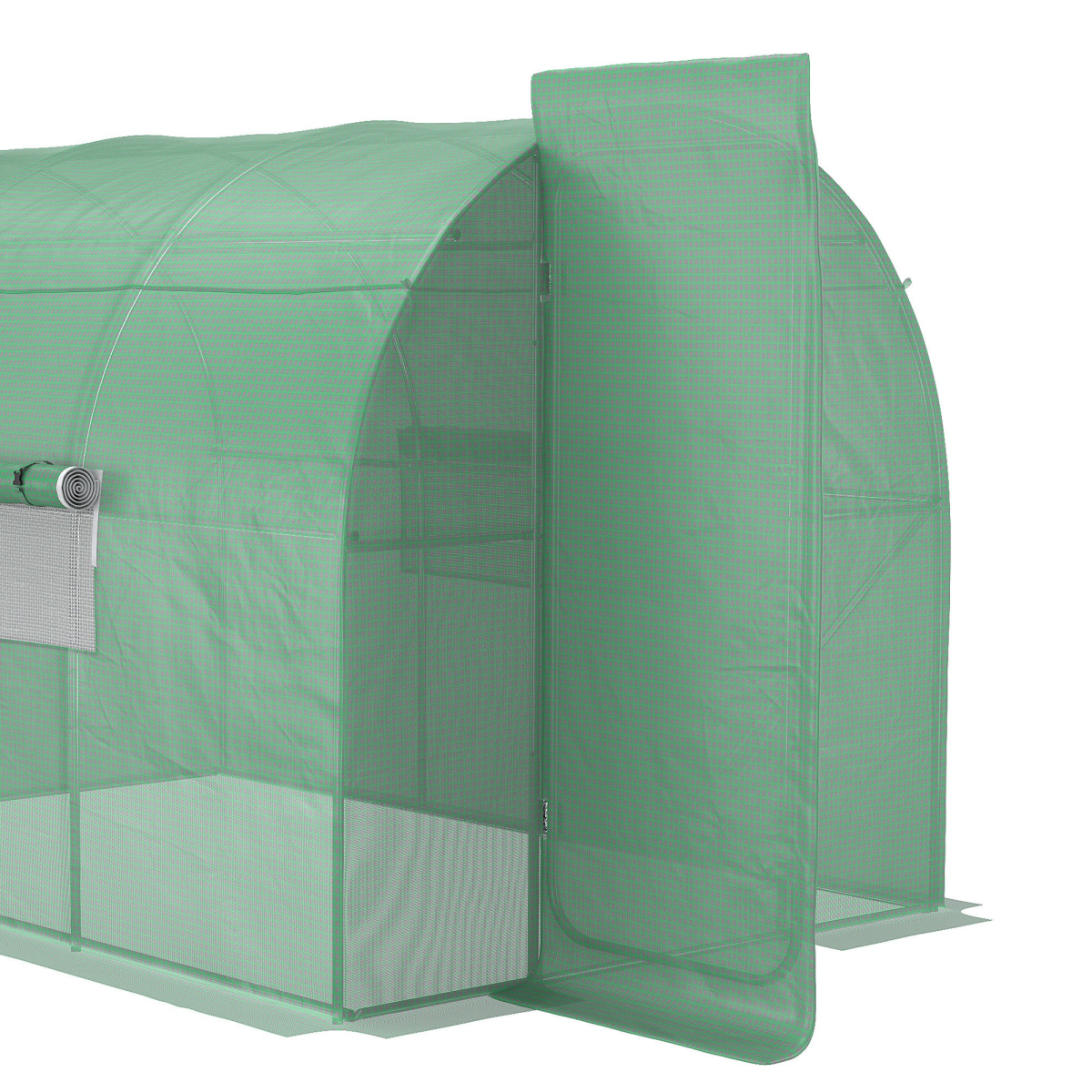 Outsunny 3 x 2m Walk-In Polytunnel Greenhouse with Heavy-Duty Steel Frame and PE Cover