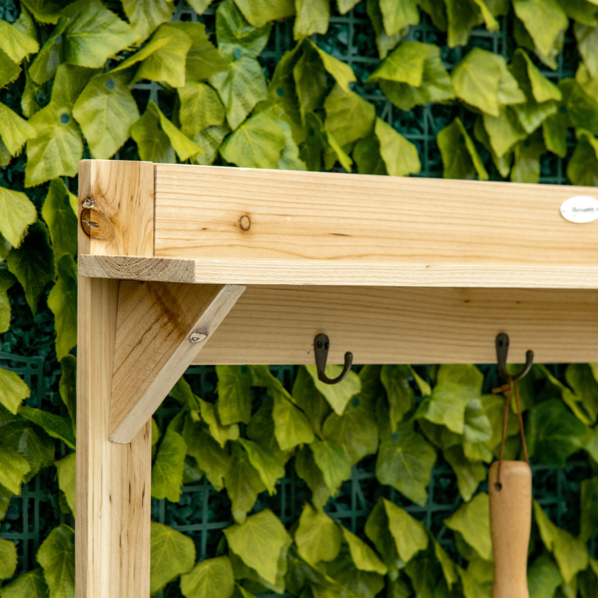 Outsunny Garden Potting Bench with Metal Top and Storage Shelves