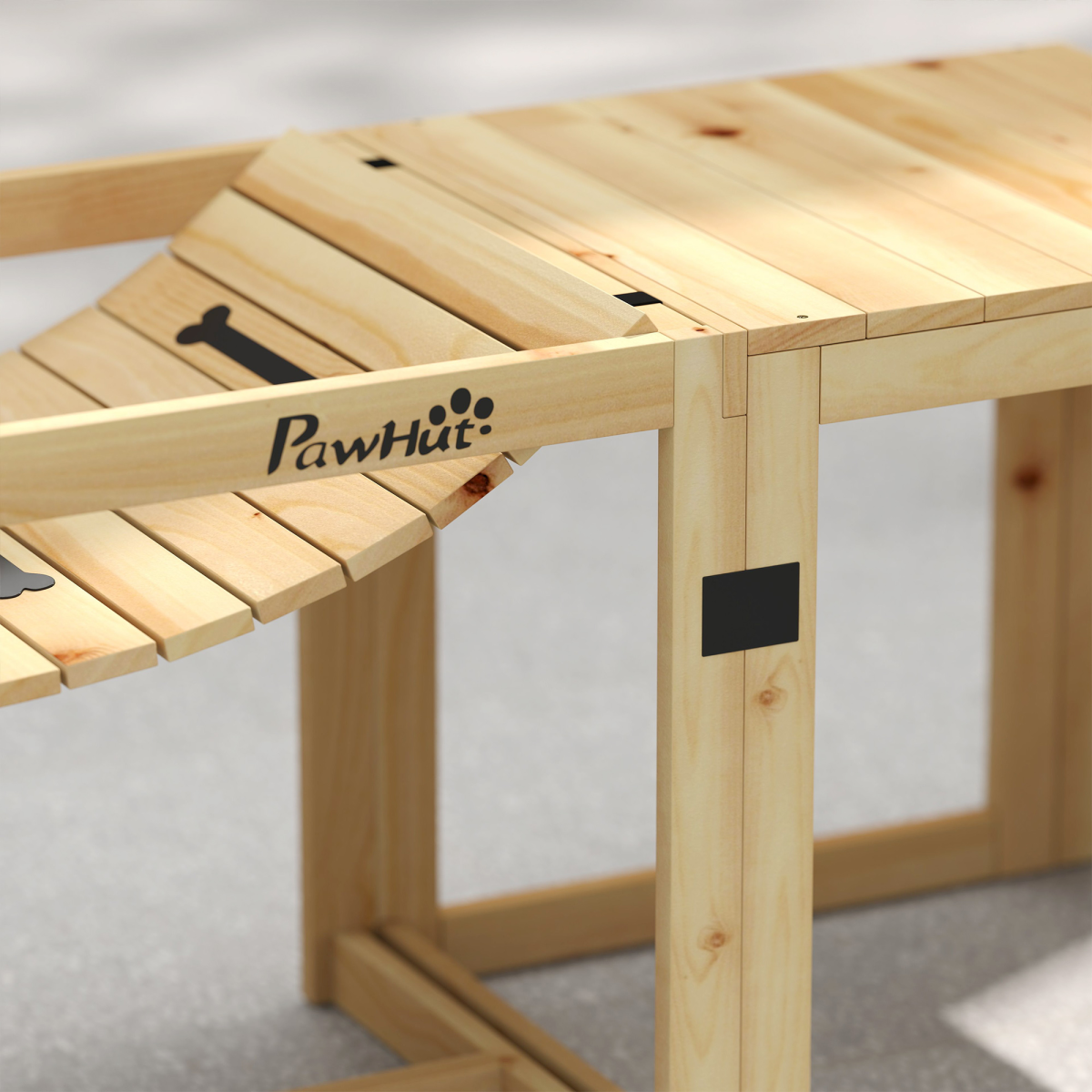 PawHut 3-Piece Wooden Dog Agility Training Set, Natural Fir Wood
