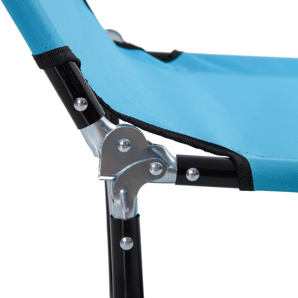 Outsunny Folding Reclining Chaise Lounge Chair with 5-Level Adjustable Backrest, Sky Blue