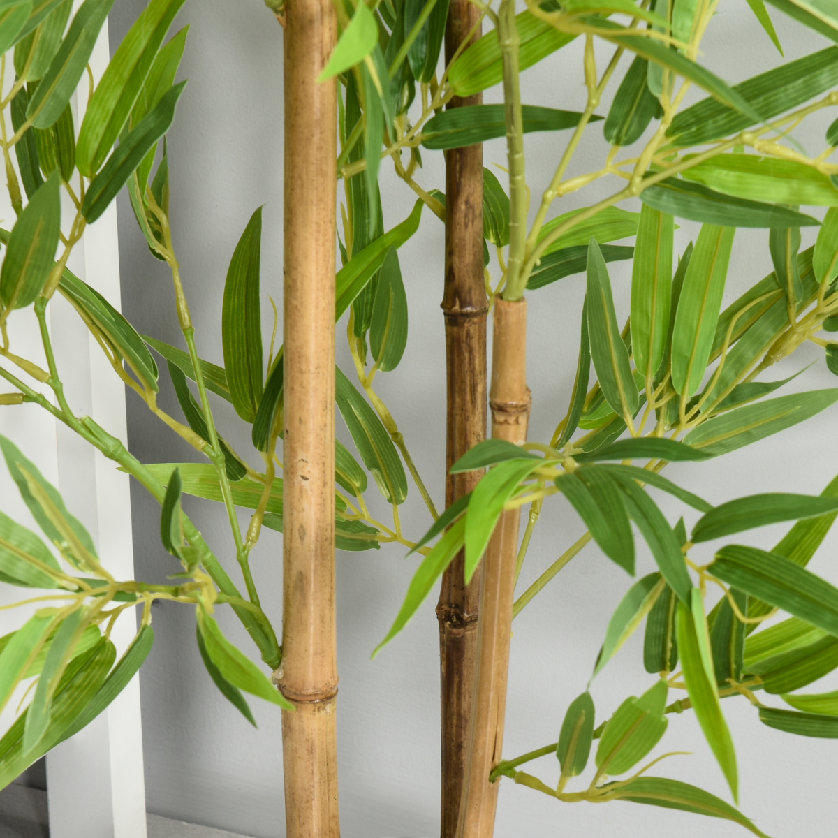 Outsunny Set of 2 Artificial Bamboo Trees Decorative Plant 120cm Indoor/Outdoor