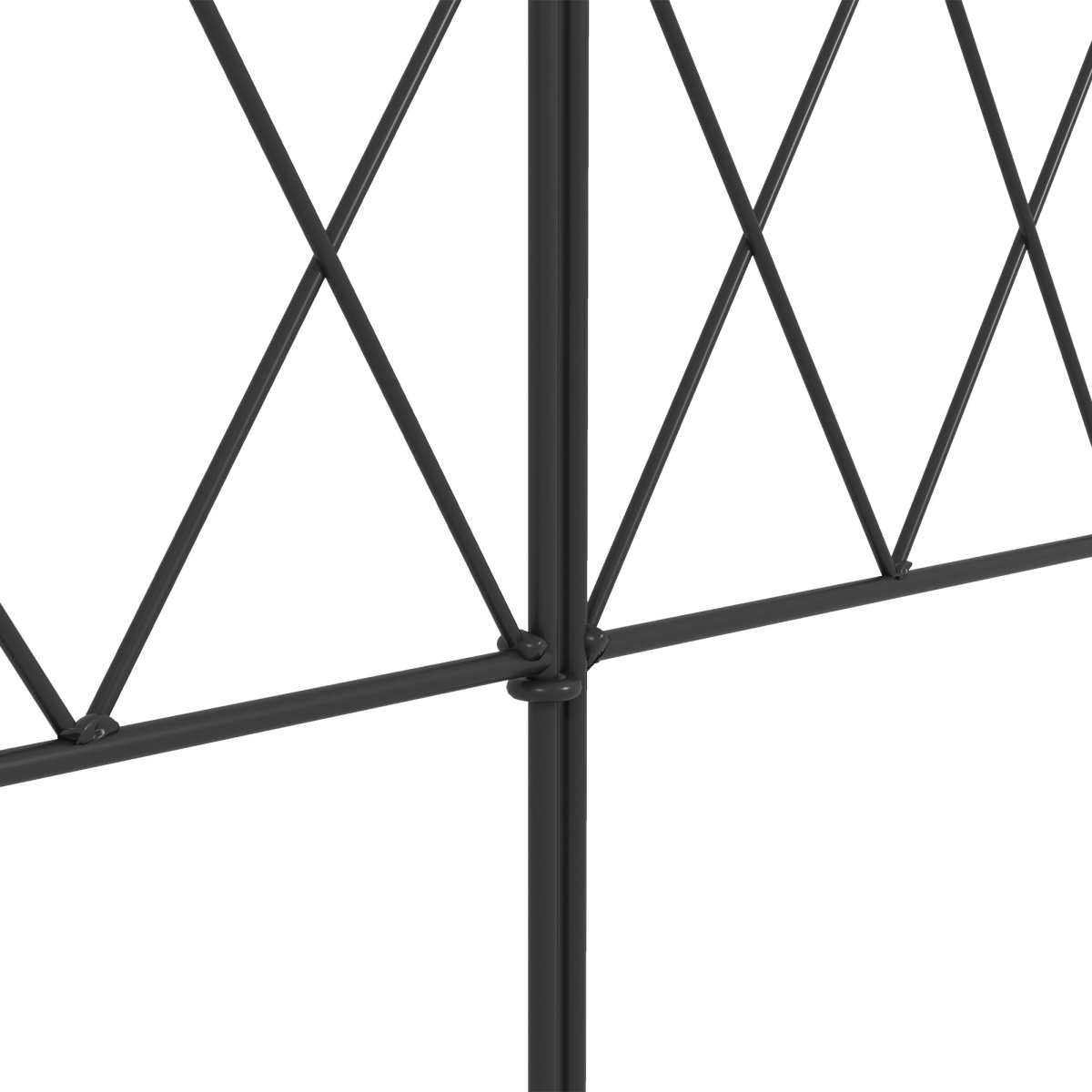 Outsunny Outdoor Metal Picket Fence Panels, Black, 61 x 305 cm