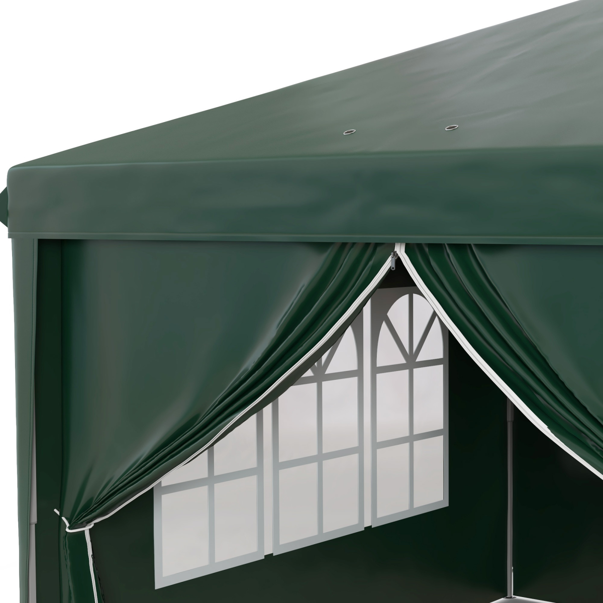 Outsunny 3 x 6m Pop Up Gazebo Party Tent Canopy with 6 Removable Walls and Carry Bag, Green