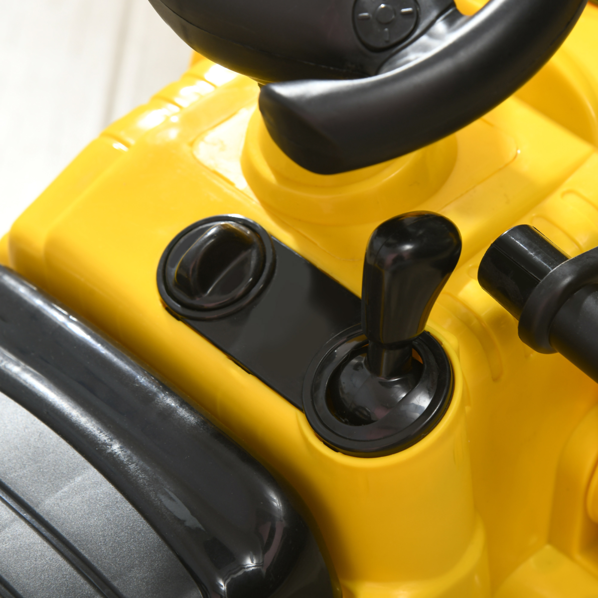 HOMCOM 3-in-1 Toddler Ride-On Bulldozer Scooter with Storage