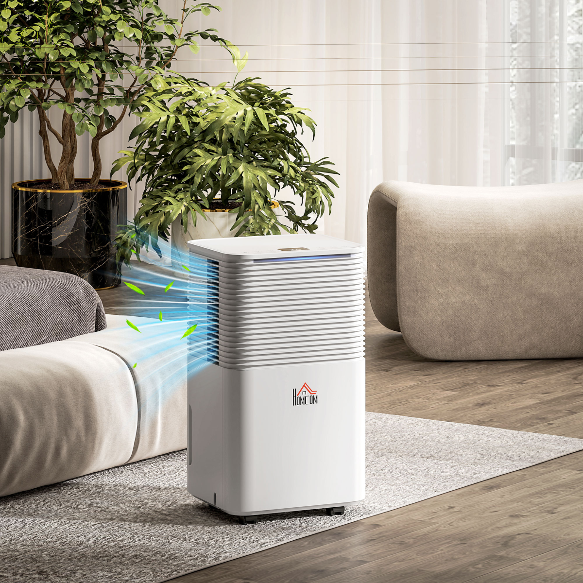 HOMCOM 12L/Day Portable Quiet Dehumidifier, 2000ML, 3 Modes