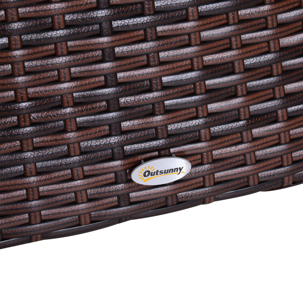 Outsunny PE Rattan Wicker Tea Coffee Table with Umbrella Hole and Storage Shelf, Mixed Grey