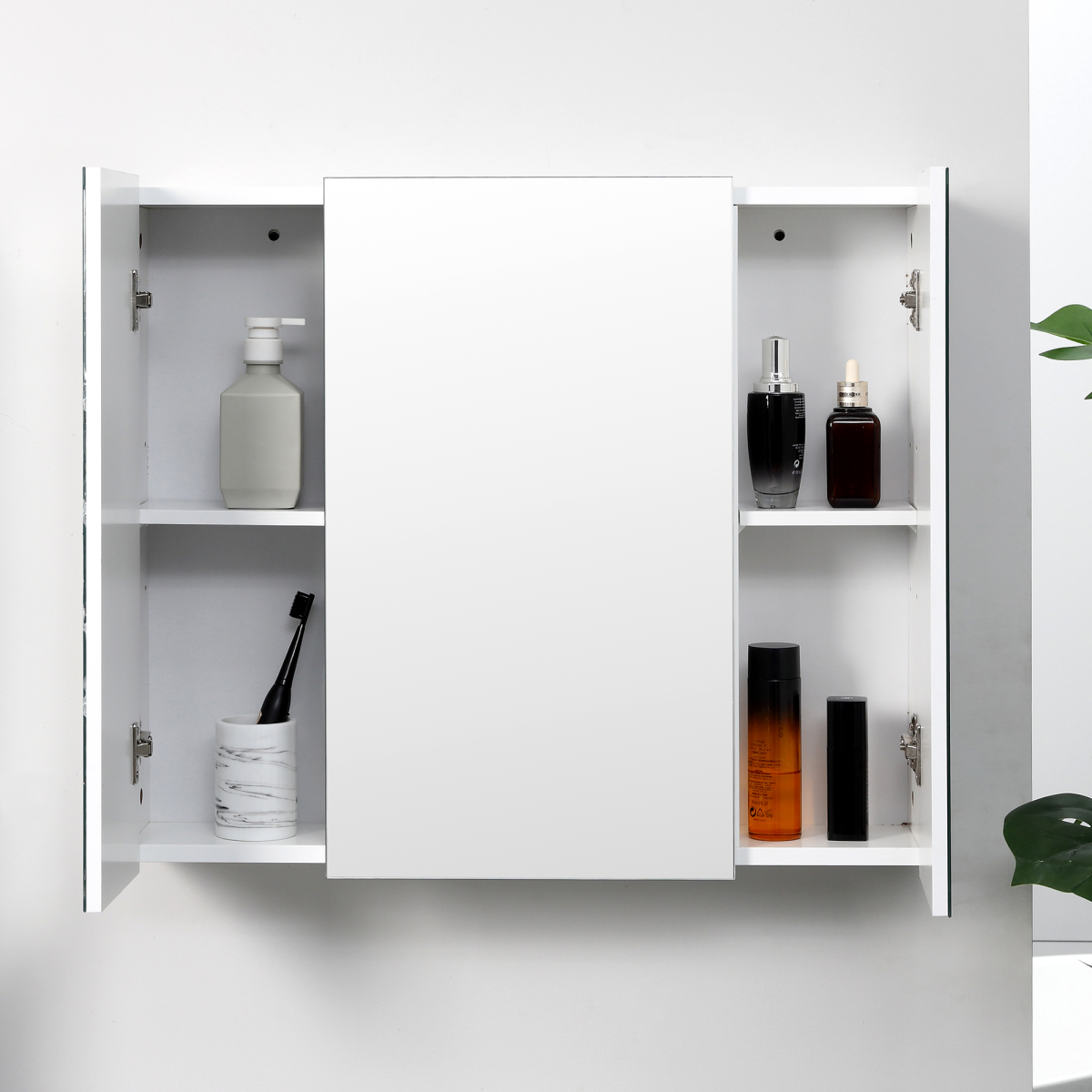 kleankin Wall-Mounted Bathroom Mirror Cabinet with Door, White