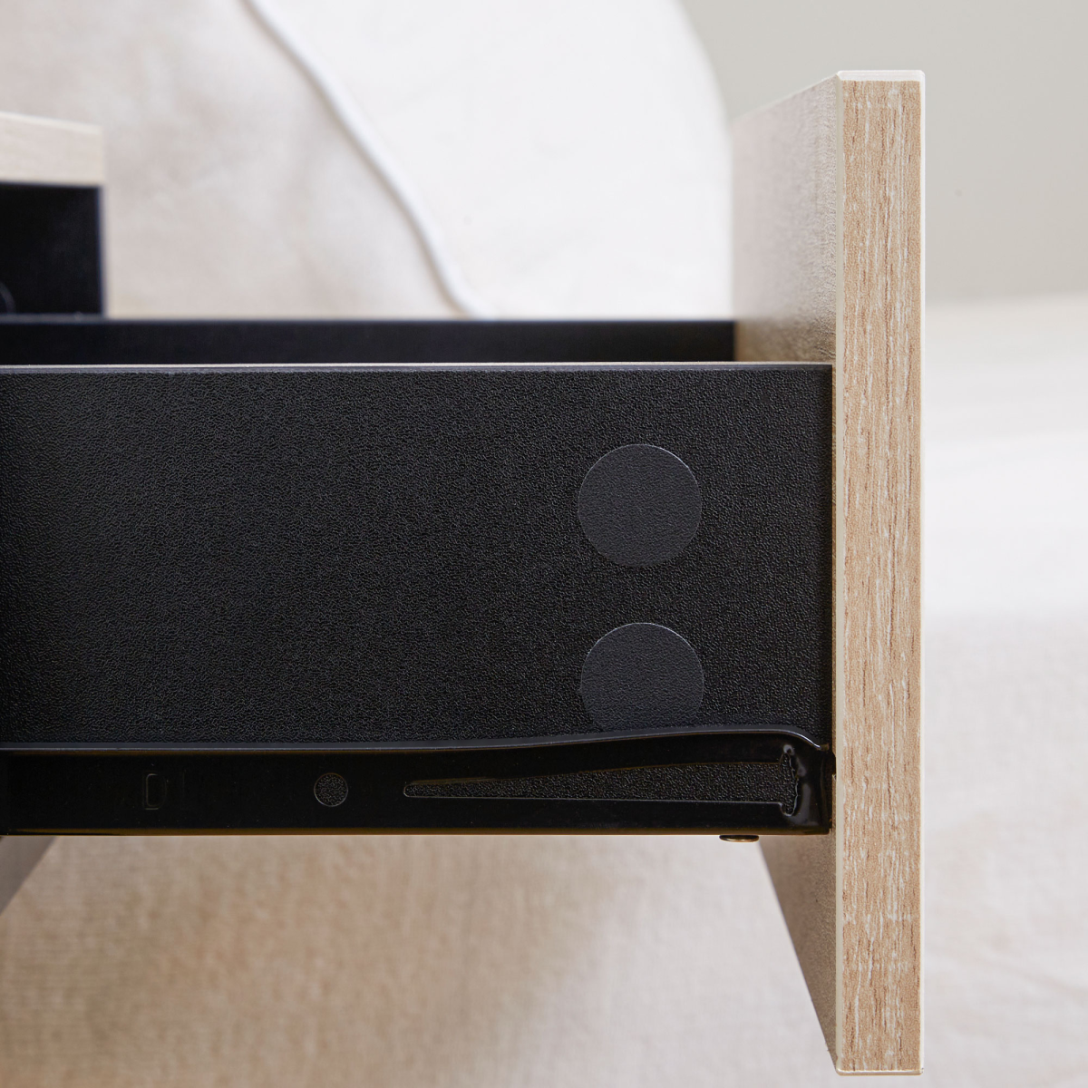 HOMCOM Set of 2 Modern Floating Bedside Tables with Drawer & Shelf