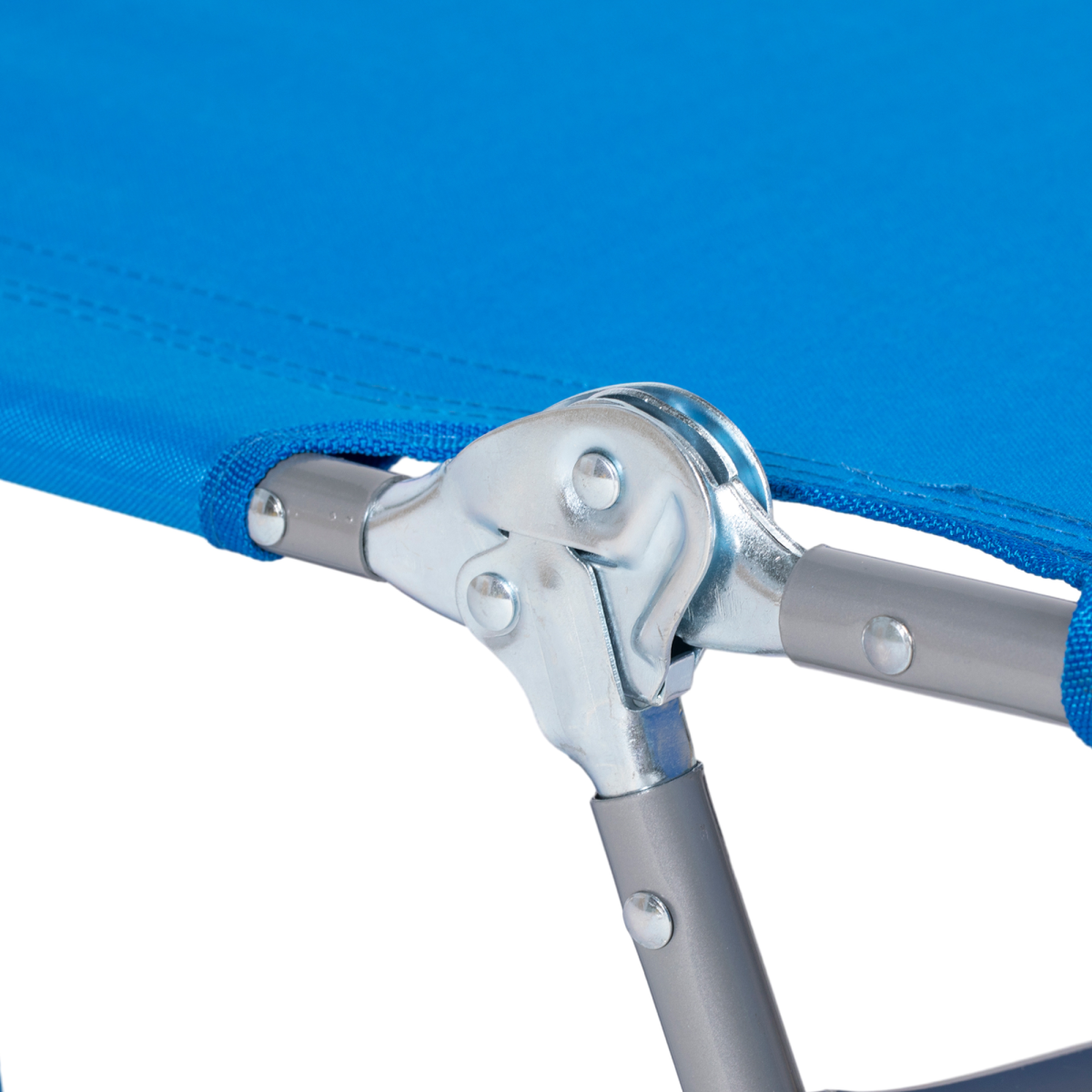 Outsunny Beach Chaise Lounge Sun Lounger with Face Hole, 5-Position Adjustable Backrest, Foldable, Blue