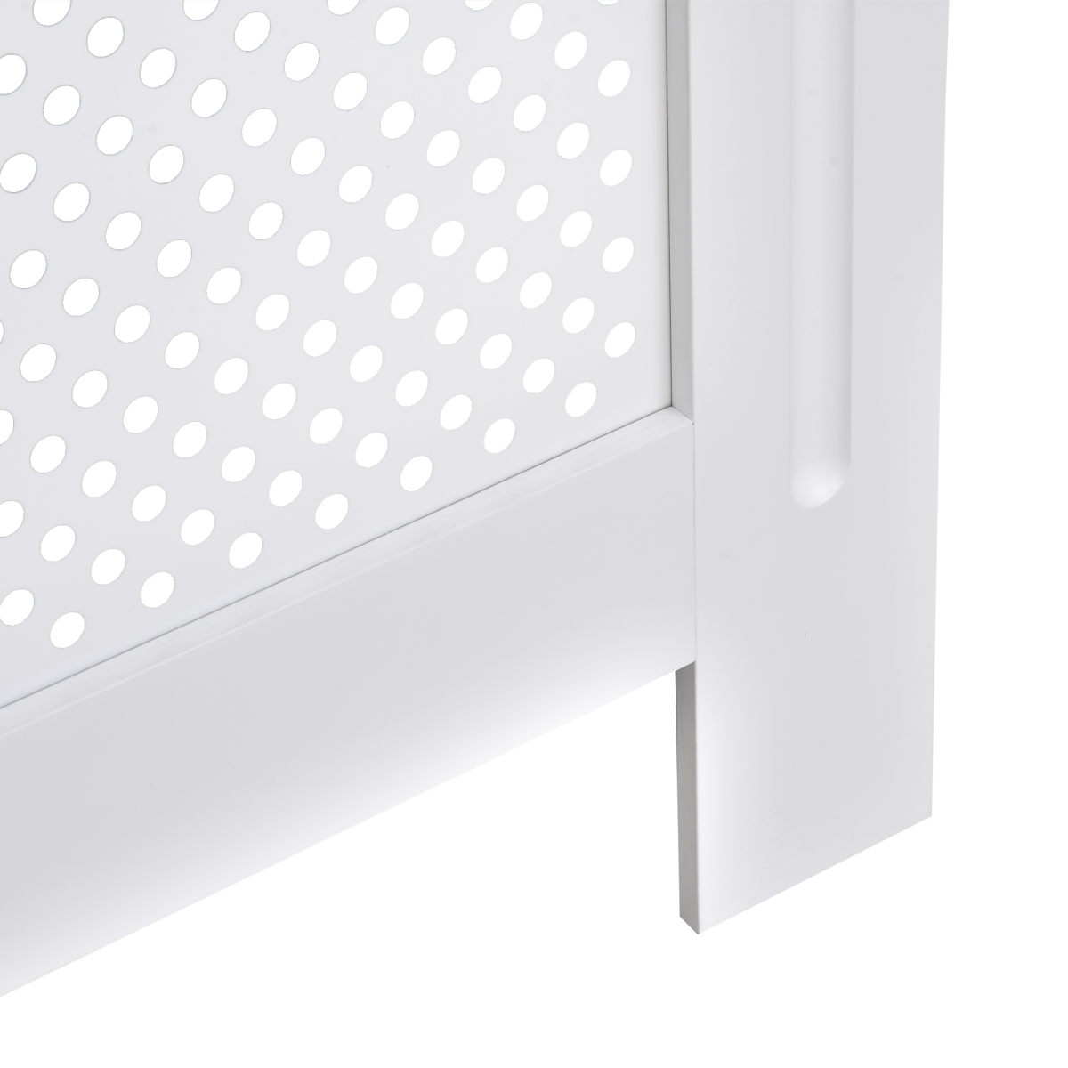 HOMCOM 78Lx19Wx82Hcm White MDF Radiator Cover with Decorative Grill Style and Storage Top, Wall-Mounted Heating Cabinet, Assembly Required